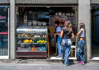 Locals at typical food outlet, central Lima