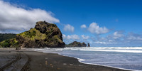 Piha Beach with Lion Rock