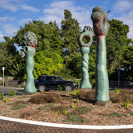 Famous Titirangi roundabout highlights artificial tree spores