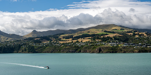 Otago peninsula from Lyttelton