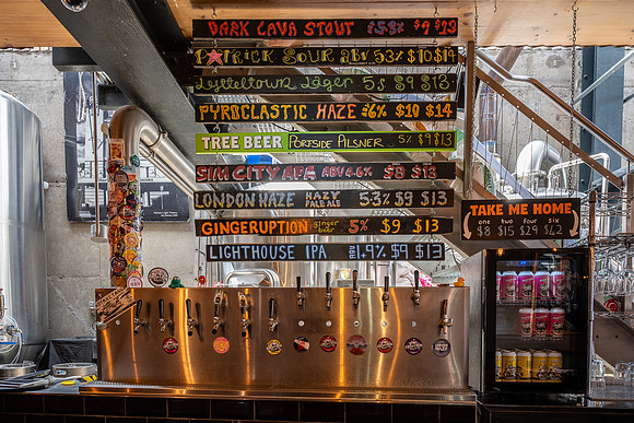 Craft brewery beer offerings