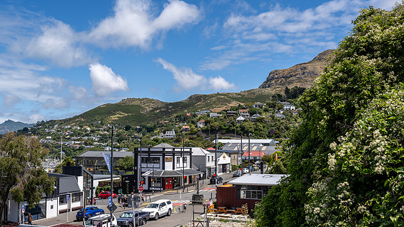 High vantage point of Lyttelton High Street