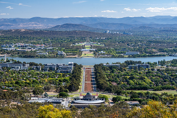 Australian War Memorial looking towards Parliament House