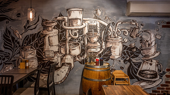 Cafe mural in Cooma