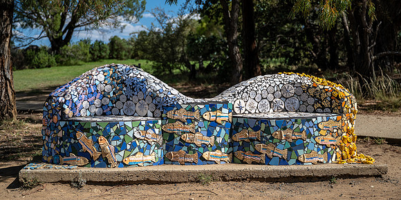 Artistic seating at Jindbyne