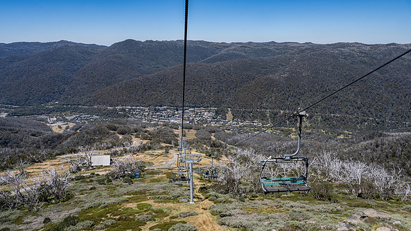View over Thredbo from chairlift