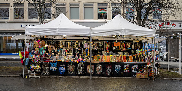 Stall with tourist products