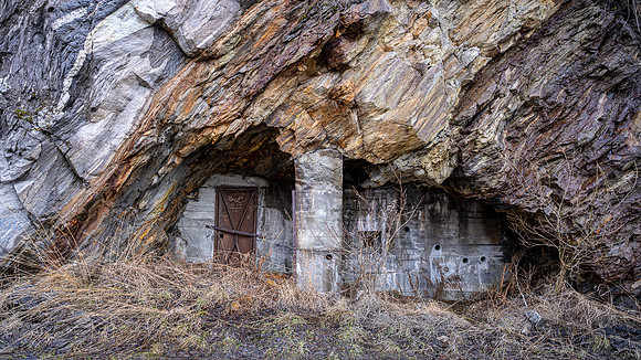 Gated mine entrance near Narvik's port