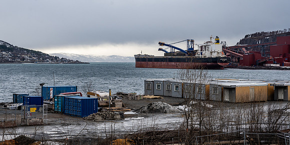 Ship loading iron ore