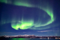 Aurora over Russeluft town, northern Norway