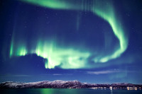 Aurora over Russeluft town, northern Norway