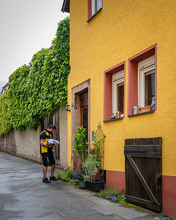 DHL man matches the house