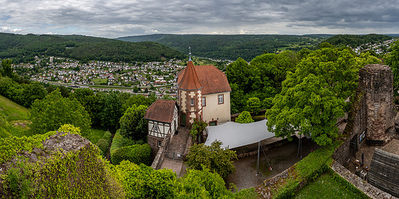 View of the Neckar valley from the Dilsburg Fortress ramparts