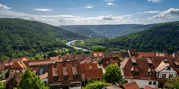 View of the Neckar valley from the Dilsburg Fortress ramparts