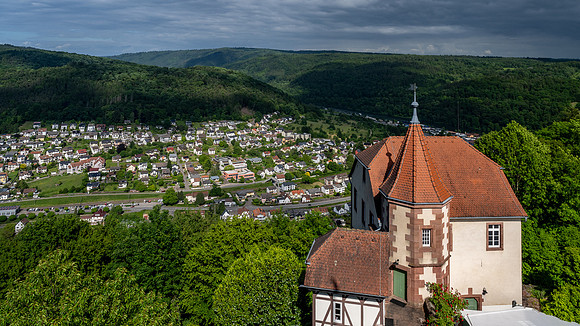 View of the Neckar valley from the Dilsburg Fortress ramparts