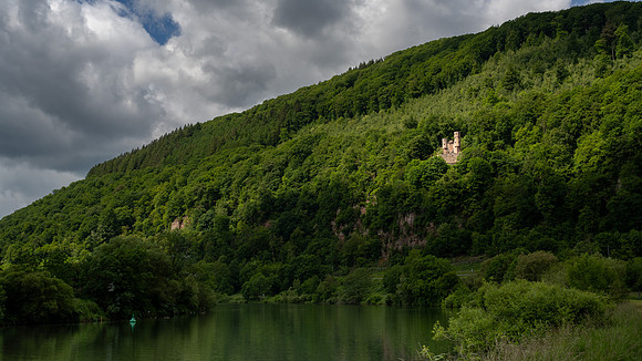 Swallow Nest Castle above Neckar river, Neckarsteinach