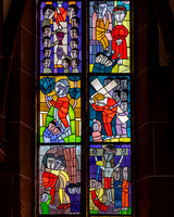 Stained glass windows in the Evangelical church
