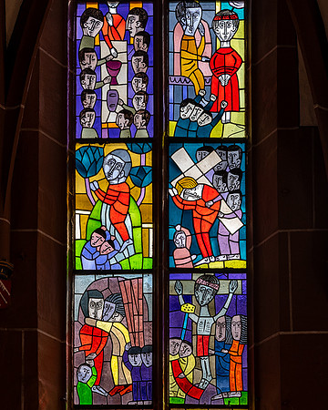 Stained glass windows in the Evangelical church
