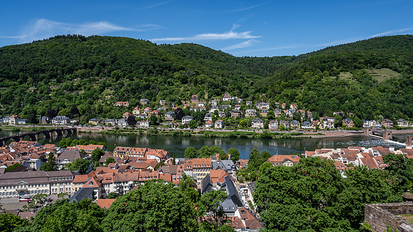 Heidelburg old town and river from Heidelburg Castle