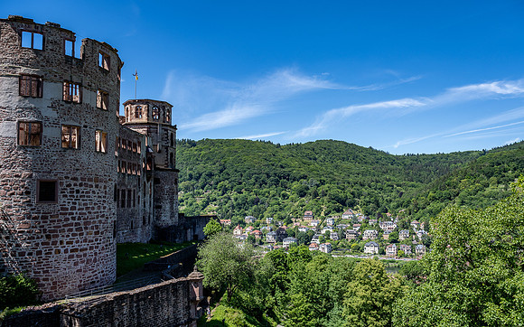 View across the Main river from Heidelburg Castle