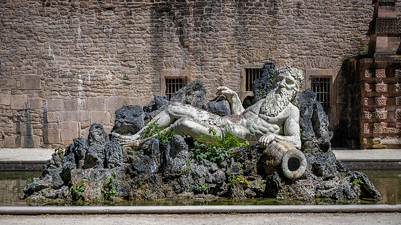 Statue of 'Father Rhein' in the grounds of Heidelburg Castle