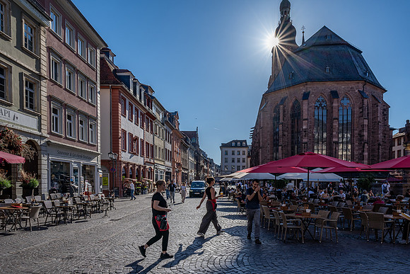 Central Market Square in Heildelburg Old Town