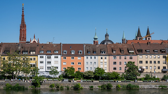 Colourful houses along the banks of the Main river