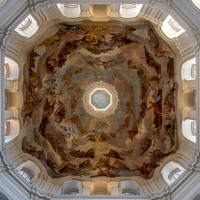 Painting inside the dome in the Dom St. Kilian