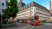 Tram service in Würzburg old town