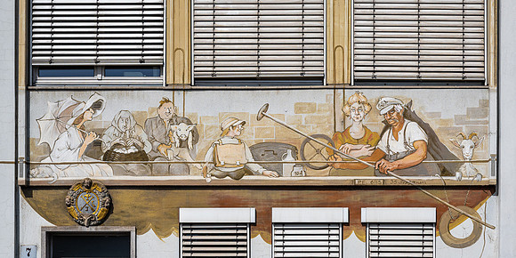 Further mural commemorating local ferryman Peter Eisel
