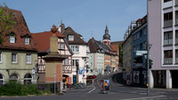 Looking up the street of Katzengasse in Würzburg
