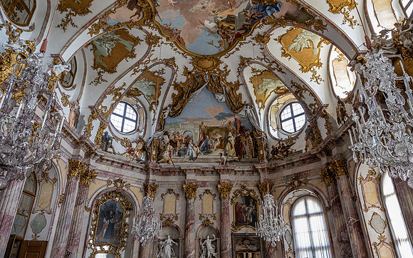 Ornate ceiling in the Imperial Hall of the Würzburg Residence
