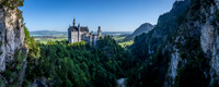Neuschwanstein Castle panorama with morning light