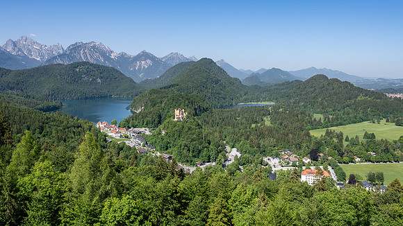 View of Hohenschwangau from Neuschwanstein Castle