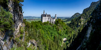 Neuschwanstein Castle panarama with afternoon light
