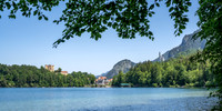 View of Neuschwanstein and Hohenschwangau Castles from Alpsee