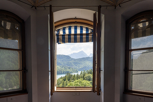 View of Alpsee from Hohenschwangau Castle upper room