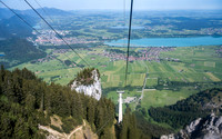 Schwangau village and Fussen from the Tegelbergbahn mountain station