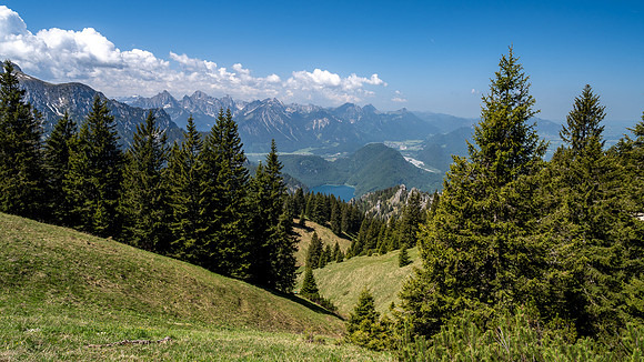 View towards Alpsee from Tegelbergbahn mountain station