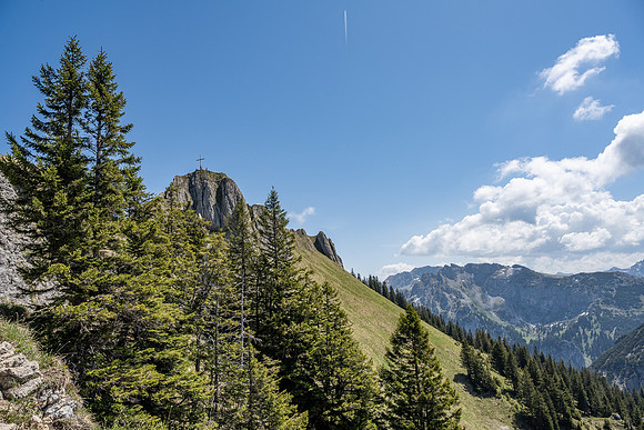 Branderschrofen summit (marked with a cross)