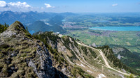 View of Tegelbergbahn mountain station and valley beneath