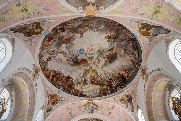 The central dome in the Parish Church of St. Peter and St. Paul