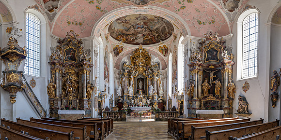 Multiple image close-up view of the Parish Church of St. Peter and St. Paul