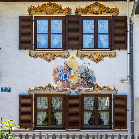 Building facade with religious and allegorical figures