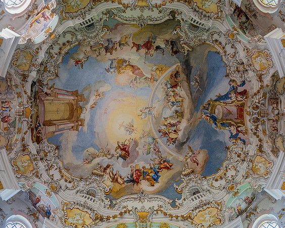Wieskirche - massive fresco in the central ceiling