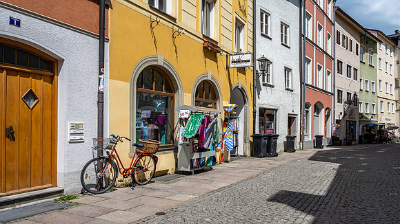 Colourful houses on Brunnengasse, Füssen