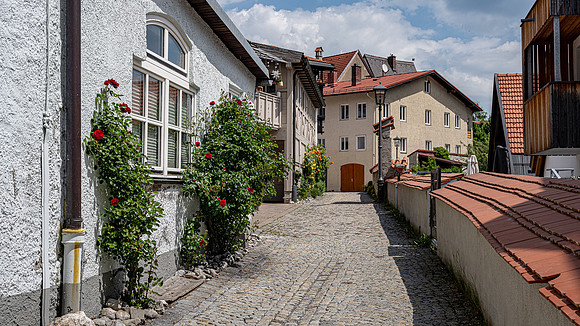 Traditional narrow, cobbled street