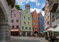 Colourful and historic building facades, Füssen town centre