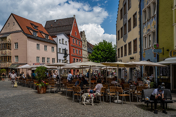 Cafe culture in Ritterstrasse, central Füssen