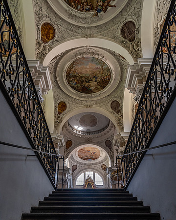 Church ceiling from the crypt steps